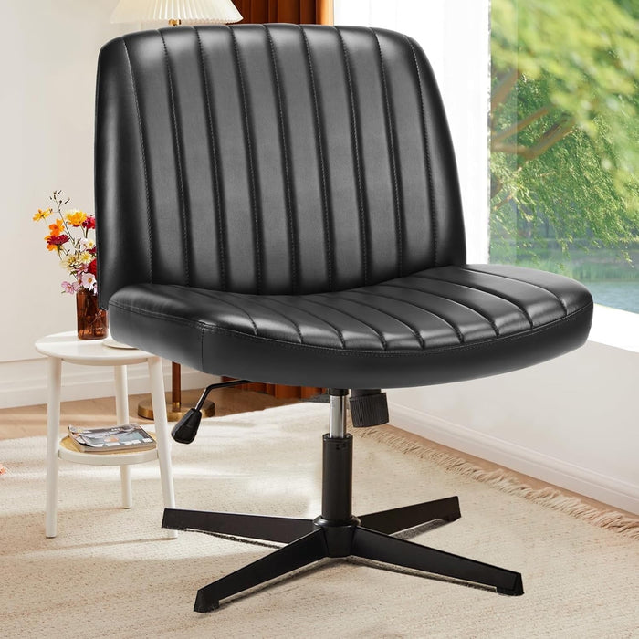 Blorly Office Desk Chair, Modern Cute Rolling Vanity Swivel Task Chairs with Wheels, Comfortable Back Seat for Home, Bedrooms, Office, Study, Student, Adults, Make-up, Dressing Room,Black