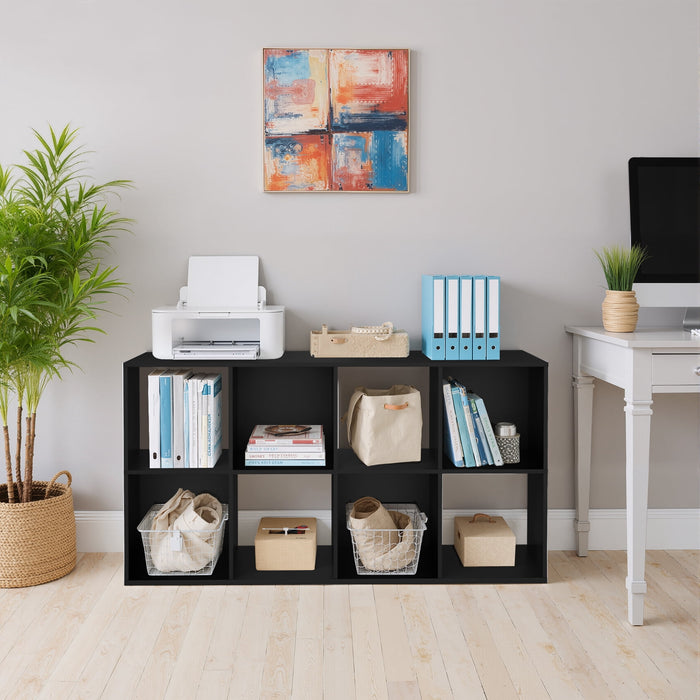 Betcozy Cube Bookshelf Black, 8 Cube Storage Organizer Bookcase, Display Bookcase, TV Stand, for Living Room, Home Office, Bedroom