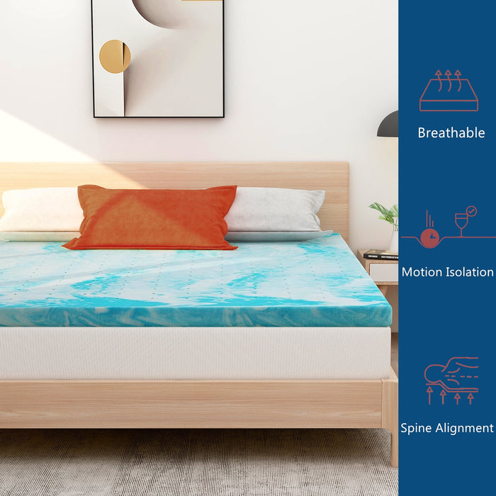 Beddle Mattress Topper, Cooling Gel Memory Foam Bed Topper for Pressure Relief