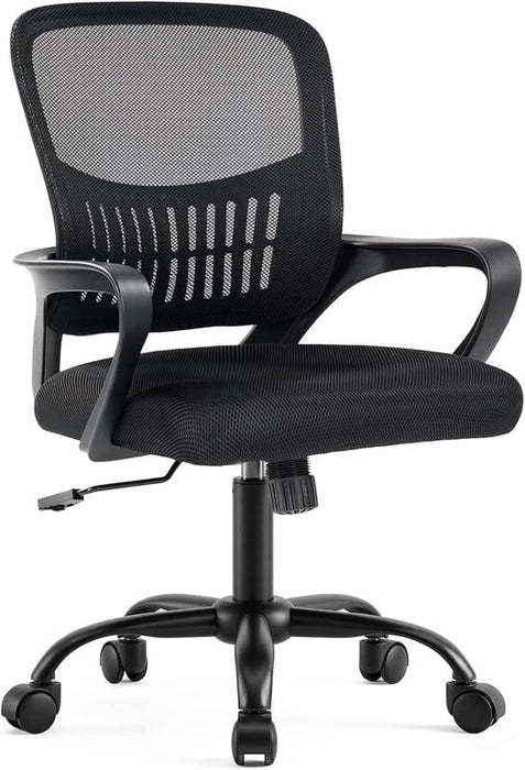 Simenmax Ergonomic Office Chair – Adjustable Height with Lumbar Support, Breathable Computer Desk Chair, Black