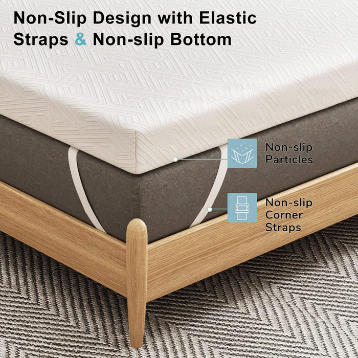 Gel Memory Foam Mattress Topper, Bed Topper for Queen Size Bed with cover