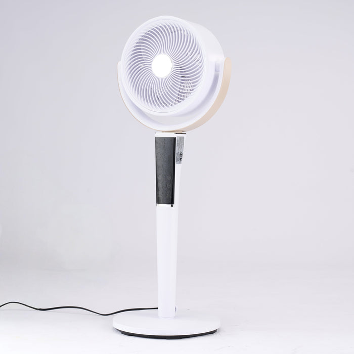 Betcozy Pedestal Fan with Remote, Night Light, 15 Speed Quiet Floor Fan for Baby Room & Bedroom, 3D Oscillating Fan with Sleep Mode, White