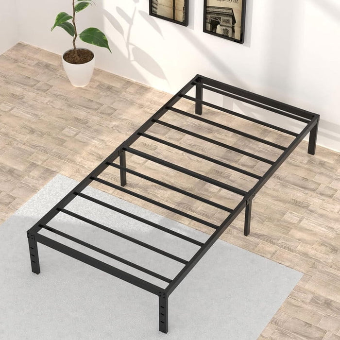 Bigleap Twin Size Bed Frame, Heavy Duty Metal Platform with 14'' Underbed Storage, No Box Spring Needed,Black
