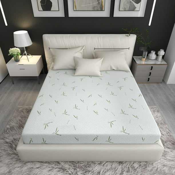 King Mattress, 8 inch Memory Foam Mattress Bed in a box, with Green Tea Cooling Gel, Medium, Made in USA