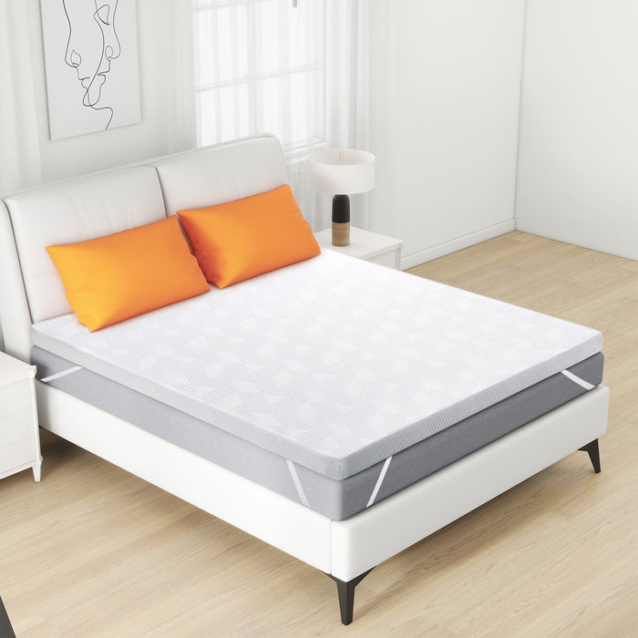 Blorly 2 Inch Queen Mattress Topper With Cover, Foam Mattress Topper for Back Pain, Gel Infused Mattress Pad