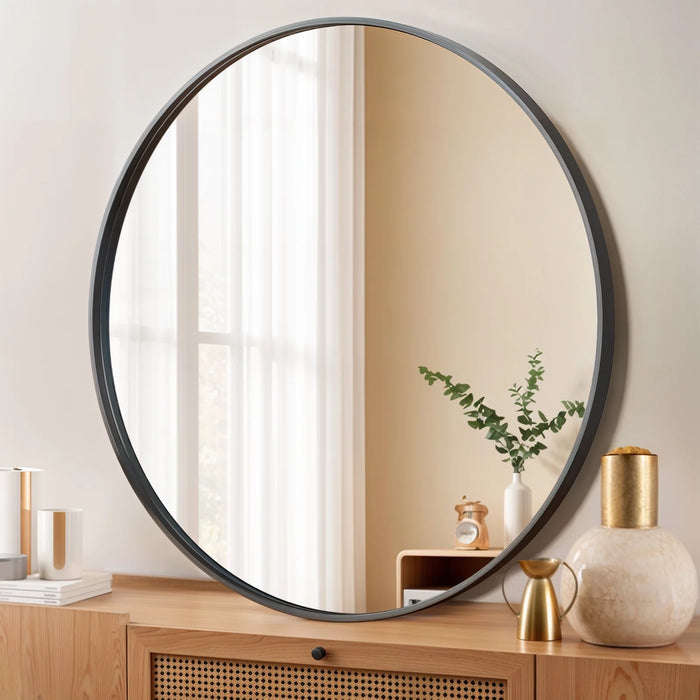 Beddle Round Wall Mirror Circle Mirror for Bathroom Bedroom Living Room