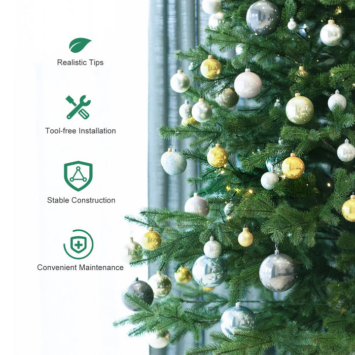Simenmax 4.5ft Prelit Pencil Christmas Tree with Warm White LED Lights, Artificial PVC Xmas Christmas Tree with Sturdy Metal Stand for Small Spaces, Home, Office, Holiday Decor