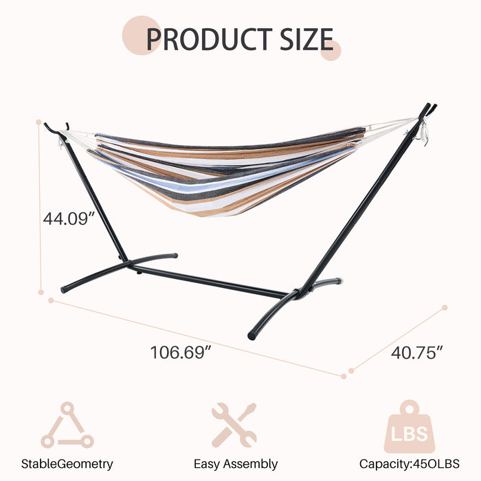 Simenmax Double Hammock with Stand, Adjustable Standing Hammock, Hammock with Carry Bag for Garden, Camping