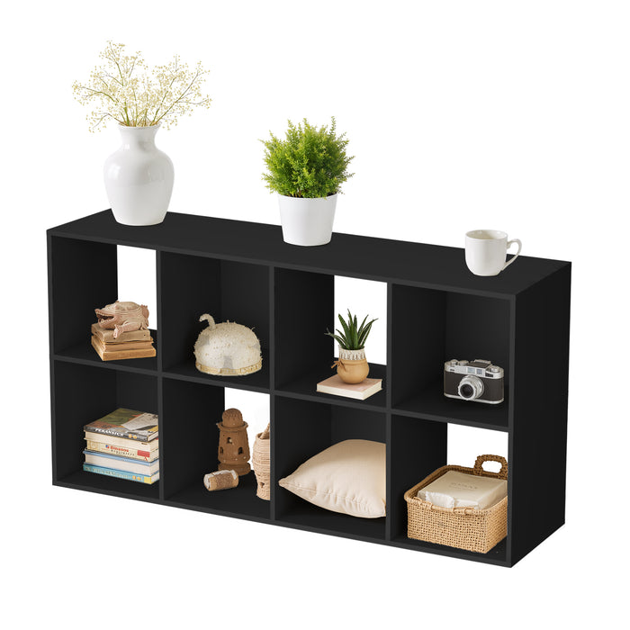 Simenmax 8 Cube Storage Organizer, Bookshelf with 4 Removable Back Panels for Living Room, Bedroom, Home Office, Black