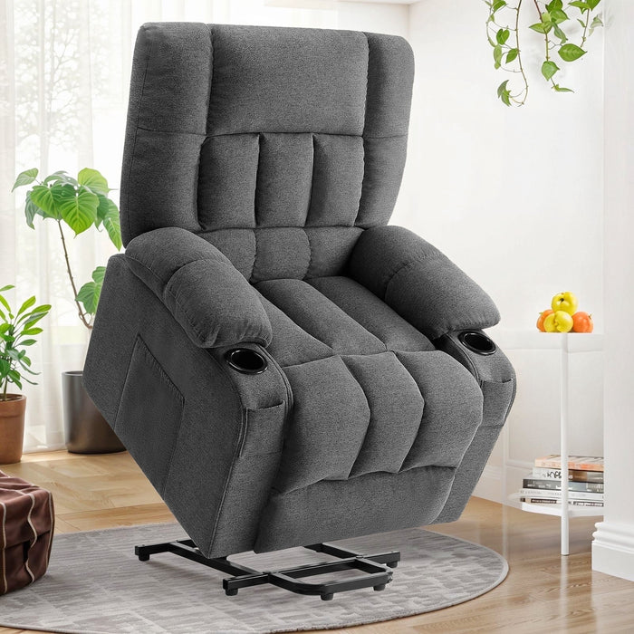 Taoset Recline Chair, 21.6"W Oversize Accent Armchair with Storage Bag, Modern Chair for Living Room, Bedroom, Gray
