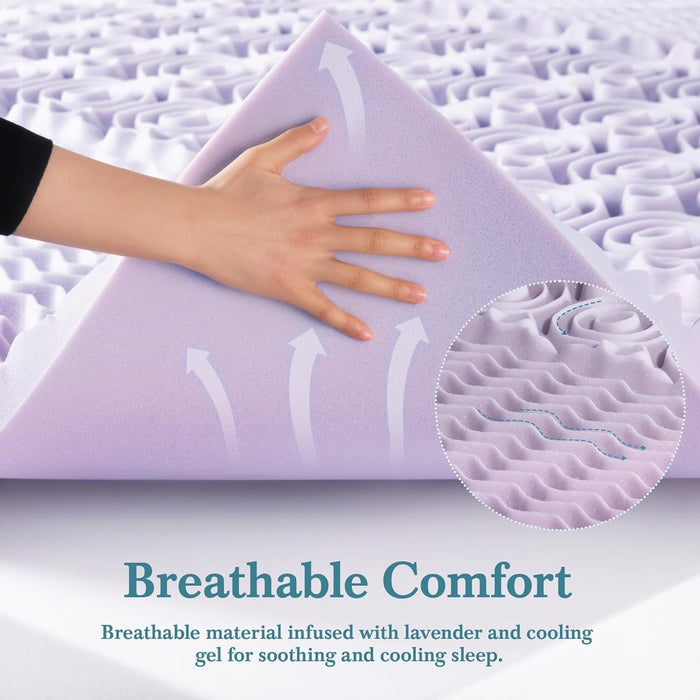 Gel Memory Foam Mattress Topper, Bed Topper for Queen Size Bed