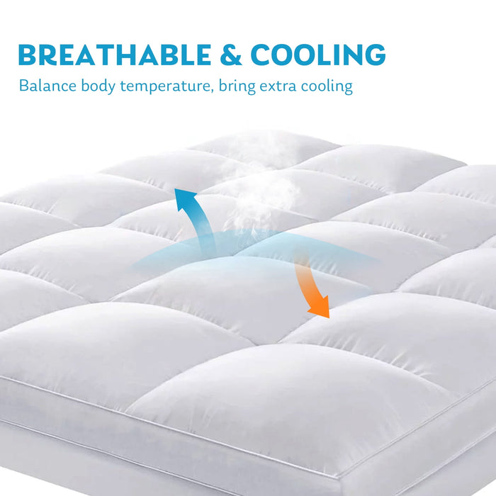 Mattress Pad with 900GSM Down Alternative Fill, Washable Mattress Cover with Deep Pocket