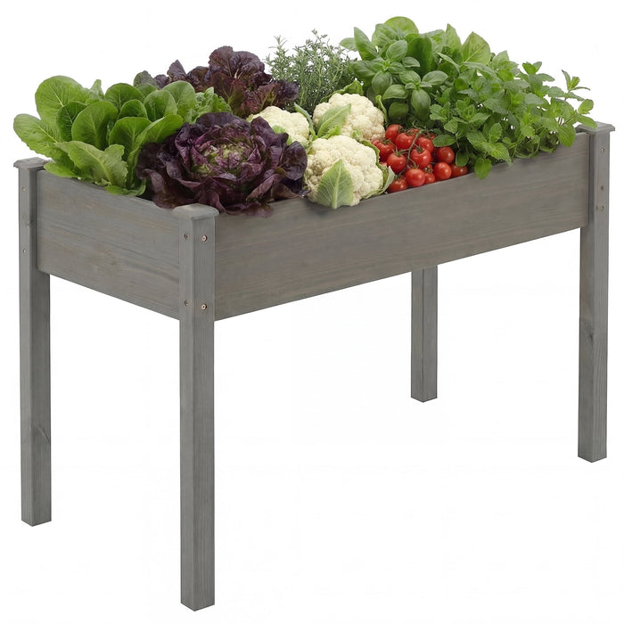 Betcozy Raised Garden Bed, 48x 24x 30 Inch Natural Wood Gardening Elevated Planter Box, Large Load-bearing, Gray