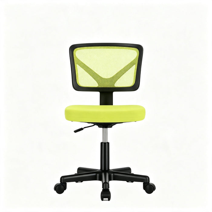 Taoset Mesh Task Office Chair, Armless Height Adjustable Swivel Computer Desk Chair, Green