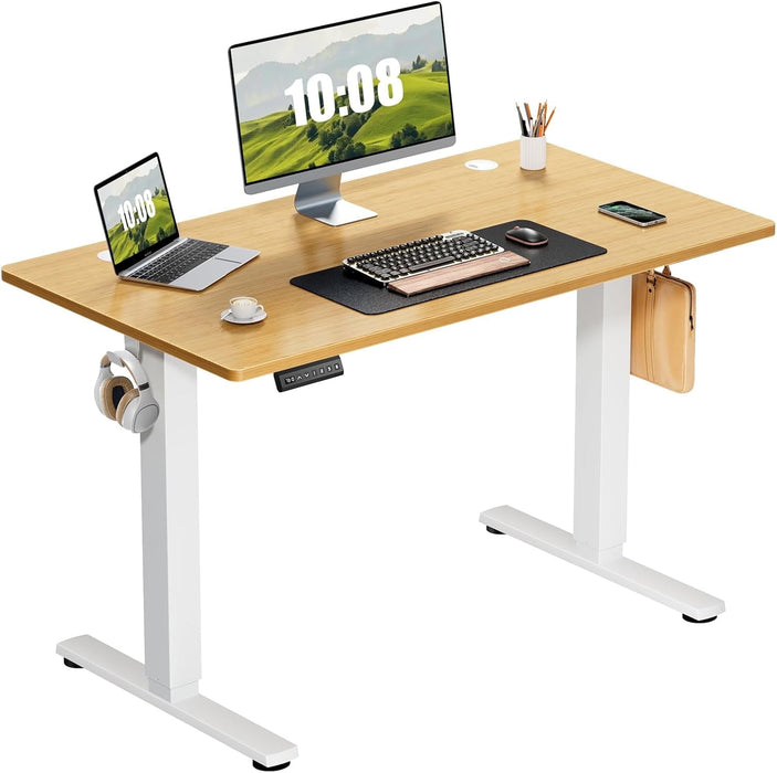 Taoset Electric Stand up Desk, 40'' Wide Desktop with Adjustable Height, Standing Computer Desk for Home Ofiice, Yello