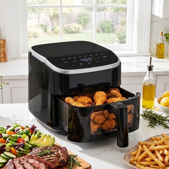 Aidoly&nbsp; Compact Air Fryer with Digital Touch – 400℉, Auto Shut-off, Nonstick &amp; Dishwasher-Safe Basket, Bake/Reheat