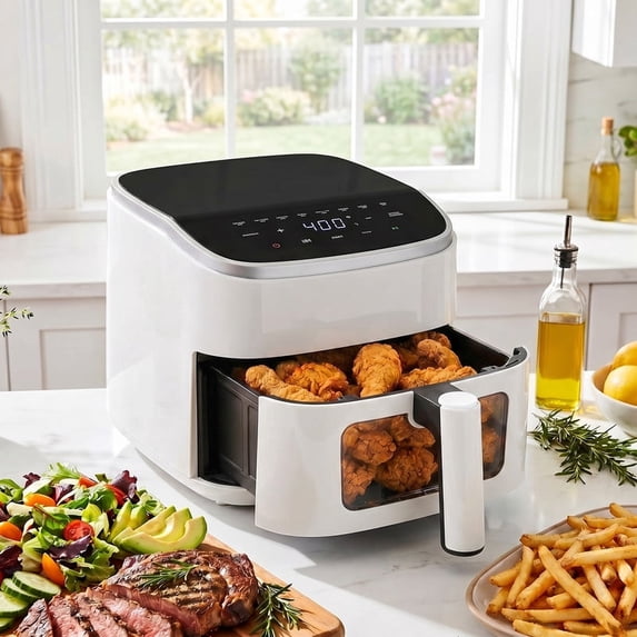 Aidoly&nbsp; Compact Air Fryer with Digital Touch – 400℉, Auto Shut-off, Nonstick &amp; Dishwasher-Safe Basket, Bake/Reheat
