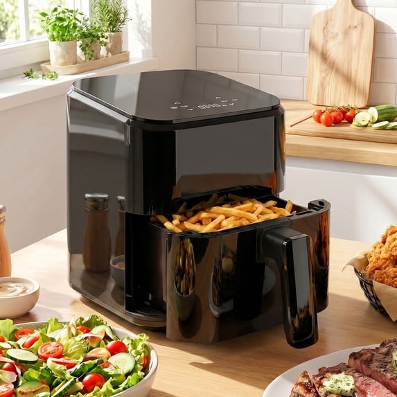 Aidoly&nbsp; Compact Air Fryer with Digital Touch – 400℉, Auto Shut-off, Nonstick &amp; Dishwasher-Safe Basket, Bake/Reheat