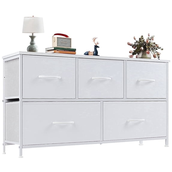 Aidoly Drawer Dresser with Wooden Top, Adjustable Feet, Sturdy Metal Frame Dressers for Bedroom, Living Room