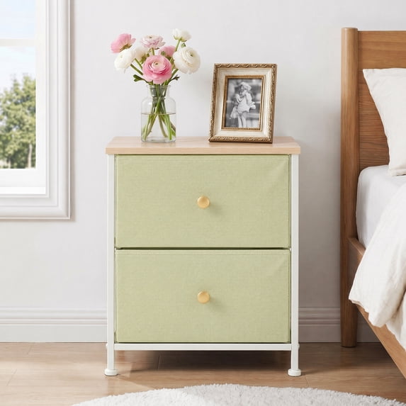 Aidoly Stylish 2-Drawer Nightstand( 2-Piece) – Practical Storage Table for Home, Office, Dorm & Entryway