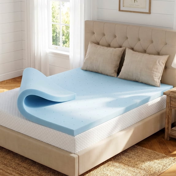 Beddle Cooling Gel Memory Foam Mattress Topper, CertiPUR-US Certified, Medium