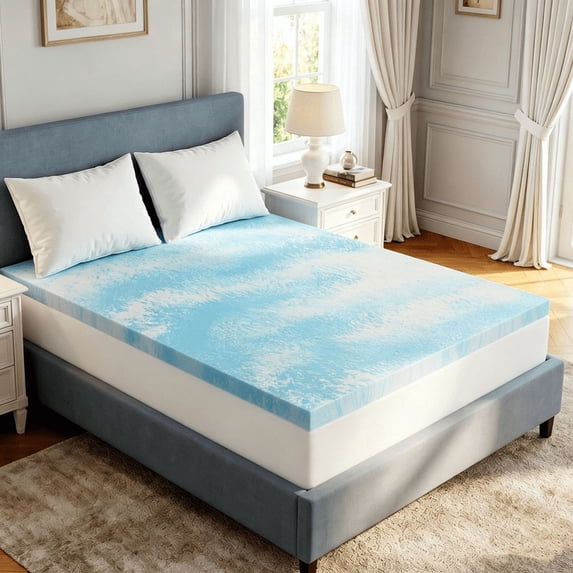 Beddle 3 Inch Twin XL Size Cooling Gel Memory Foam Mattress Topper, Body Support & Pressure Relief, CertiPUR-US Certified