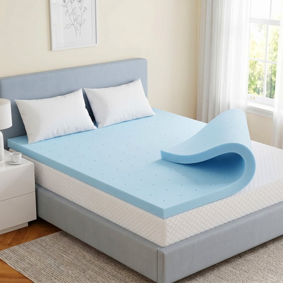 Beddle 4 Inch Cooling Gel Memory Foam Mattress Topper, Twin Size Pressure Relief Bed Topper, Body-Conforming Support, CertiPUR-US Certified
