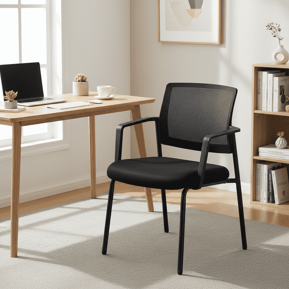 Beddle Executive Office Guest Chair,Upholstered Desk Chair with Lumbar Support and Padded Armrest, Perfect for Conference Rooms, Reception Areas, and Waiting Rooms.