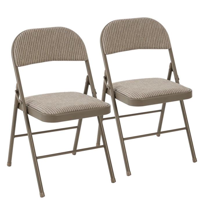 Beddle Folding Chairs, 2-Pack PU Leather Padded Seat and Back Dining Chairs, Event Chairs for Home, Office, Parties, Indoor & Outdoor, Black