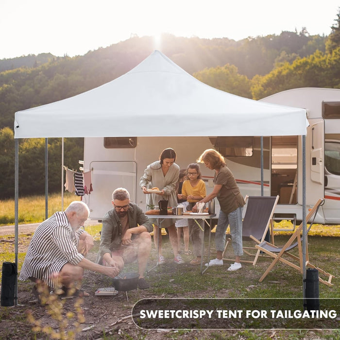 Bigleap Canopy Tent 10x10 Pop Up Canopy Heavy Duty Canopy Tents for Parties Backyard Waterproof Portable Tent Pop Up Shade Canopy with Sand Bags, White