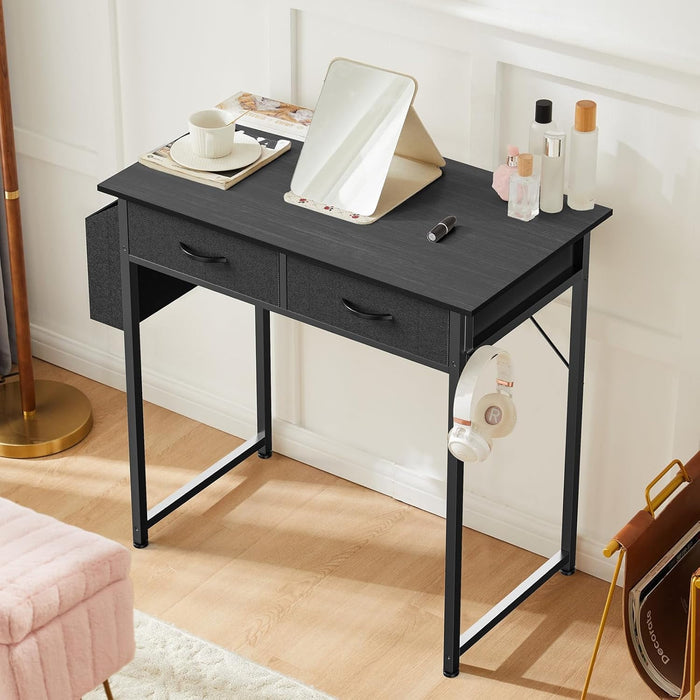 Blorly Computer Desk, Long Desk with Storage Fabric Drawers, Easy Assembly for Small Space, Bedroom, Home Office