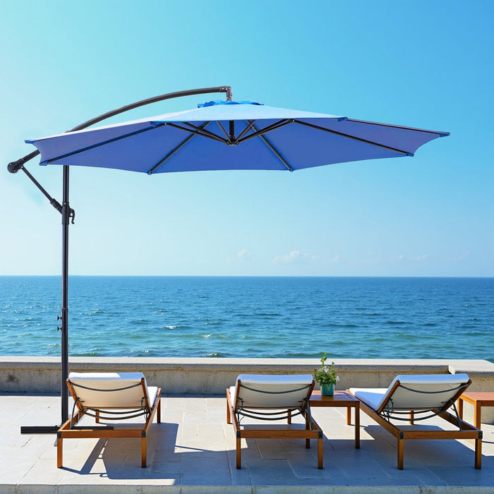 Betcozy Offset Patio Umbrella, Hanging Cantilever Umbrella with Easy Tilt Adjustment, 8 Ribs, UV Protection