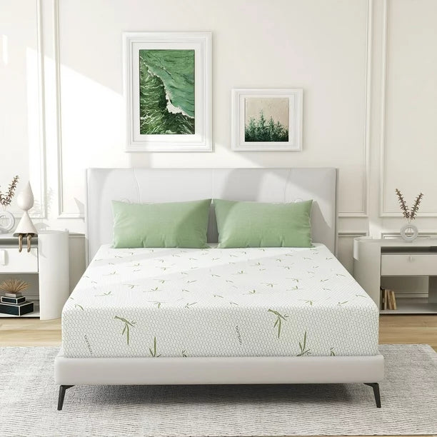 California King Mattress, 8 inch Memory Foam Mattress Bed in a box, with Green Tea Cooling Gel, Medium, Made in USA