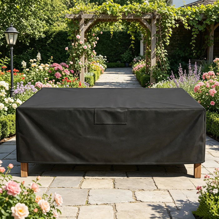 Dozzle Rectangular Patio Furniture Cover, Heavy Duty Waterproof & UV Resistant Outdoor Sofa Cover, Black, 110.2"x 74"x 27.9"