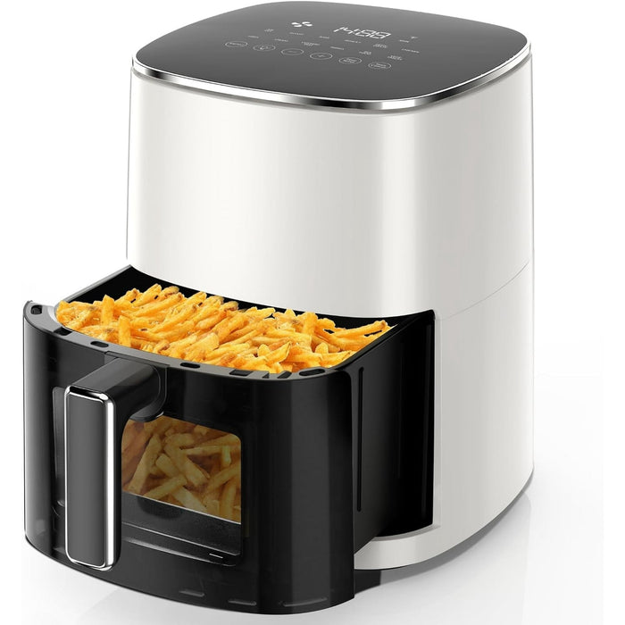 Air Fryer, 6-Quart Smart Air Fryer, 12-in-1 Functions - Air Fry, Roast, Reheat, Dehydrate, Bake, Steam, and More, 400Â°F Max Temperature, Silver
