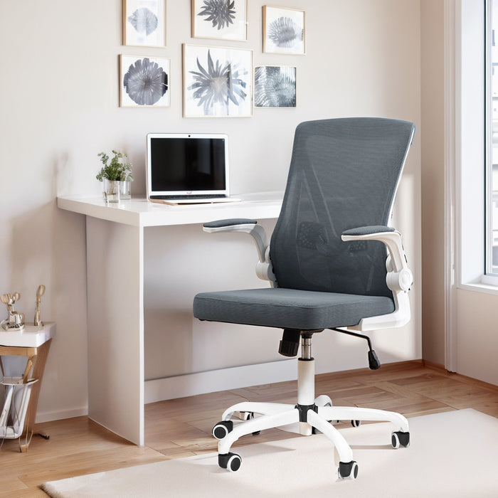 Ergonomic Mesh Home Office Chair with Armrests, Adjustable Height/Tilt, 360-Degree Swivel, Mid-Back Executive Task Chair, Black