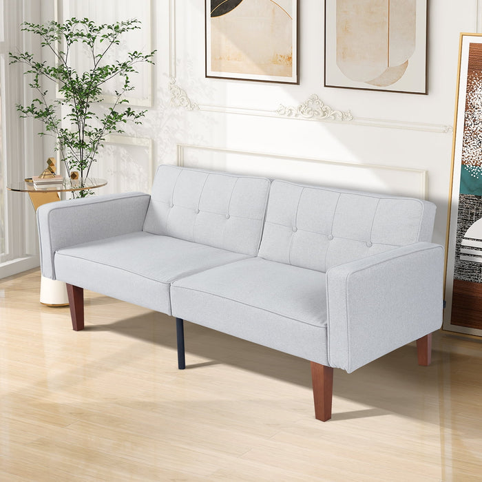 Smiaoer Convertible Futon Sofa Bed and Couch Sleeper, Gray