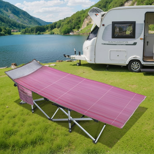 BEDDLE Foldable Camping Cot for Adults,Heavy Duty Twin Cot, Double Layer Oxford Fabric, Sleeping Bed for Tent