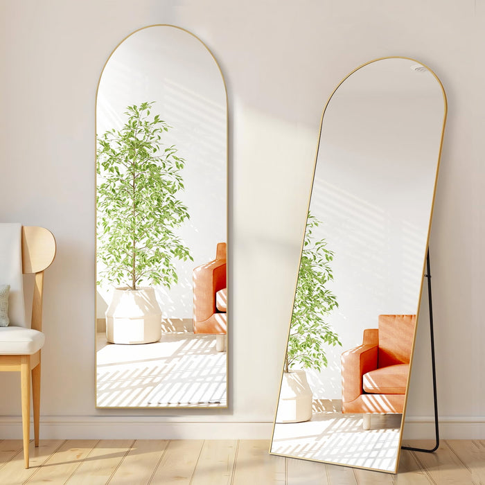 Beddle Full Length Mirror Rectangle Full Body Floor Mirror with Stand Wall-Mounted Mirror for Bedroom & Doors