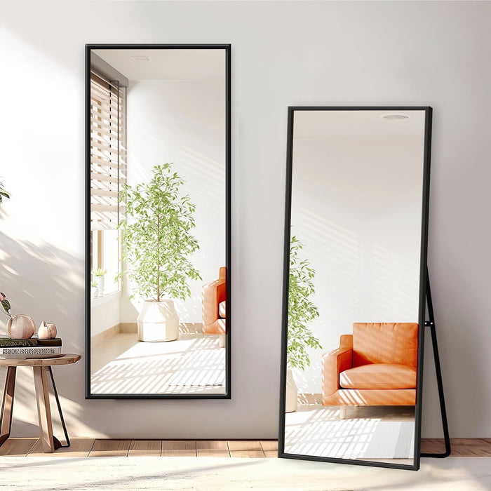 Beddle Full Length Mirror Rectangle Full Body Floor Mirror with Stand Wall-Mounted Mirror for Bedroom & Doors