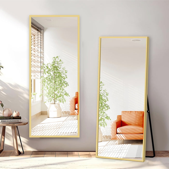 Beddle Full Length Mirror Rectangle Full Body Floor Mirror with Stand Wall-Mounted Mirror for Bedroom & Doors