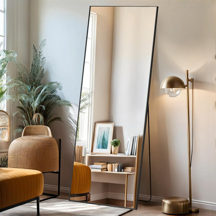 64"x21" Full Length Mirror Standing Rectangle Floor Mirrors Body Dressing Wall-Mounted Mirror, Gold