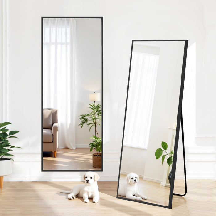 Blorly Full Length Mirror, Floor Mirror with Stand, Freestanding, Wall Mounted, Arched-Top Full Body Mirror for Bedroom, Dressing Room -Gold
