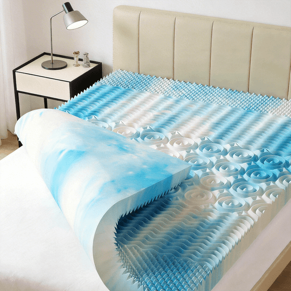 Beddle Mattress Topper, Egg Crate Memory Foam Mattress Topper,Pressure Relief for Back Pain