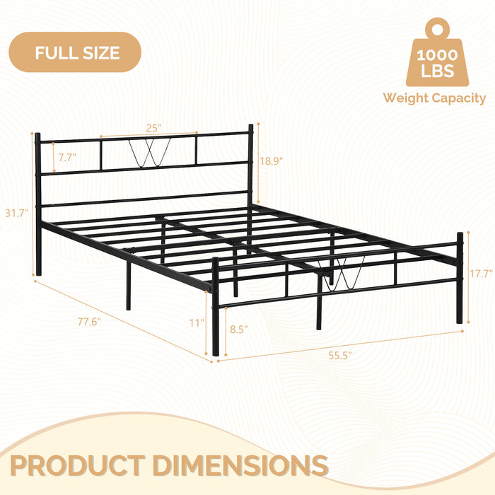 Beddle Bed Frame with Headboard, Metal Platform Bed Frame, No Box Spring Needed, Quiet & Sturdy