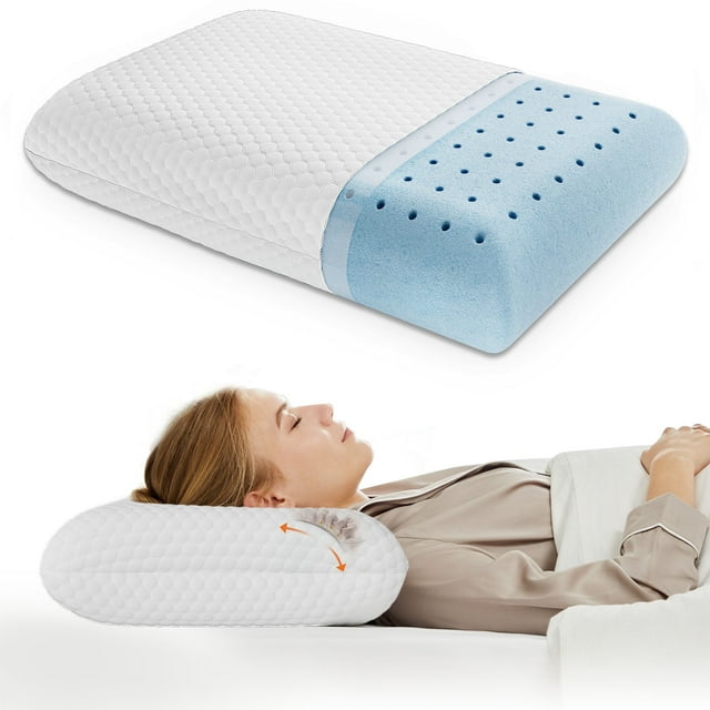 Simenmax Gel Memory Foam Bed Pillow, Standard, Single Pack