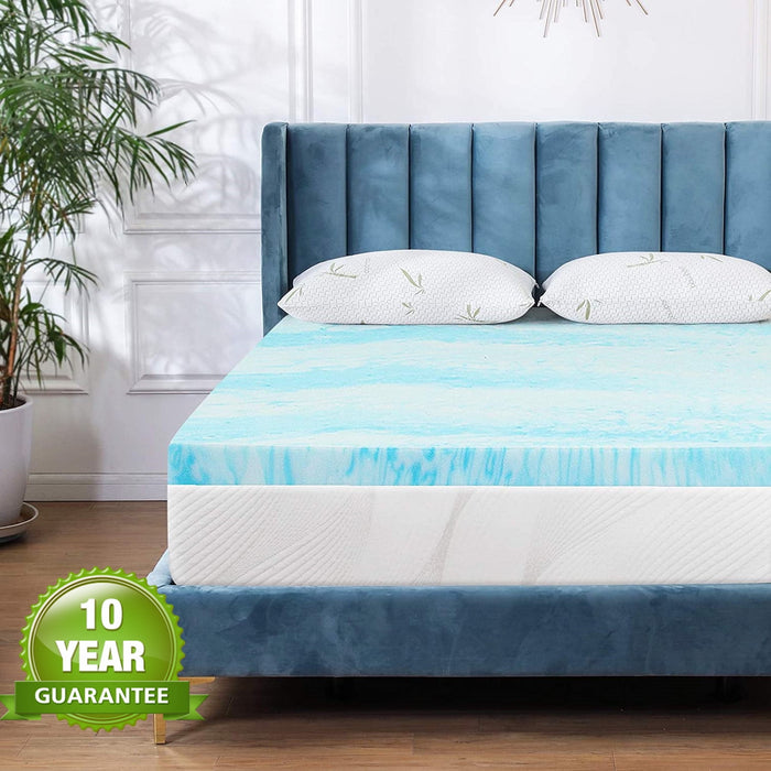 Beddle Gel Memory Foam Mattress Topper, Pressure Relief for Back Pain