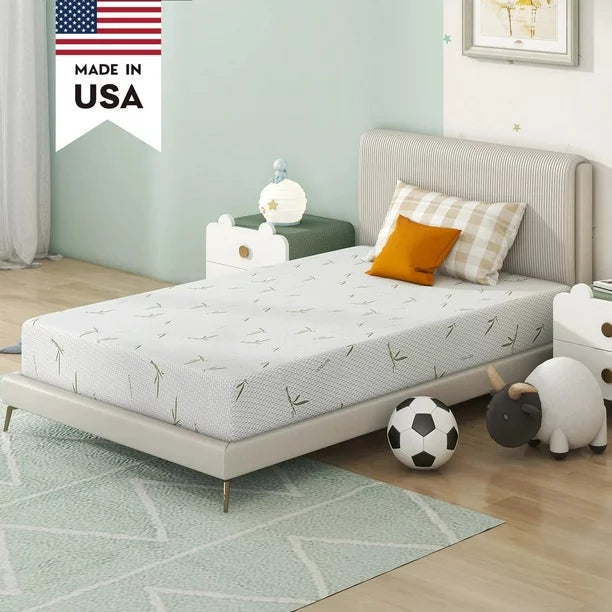 Full Mattress, 6 inch Green Tea Cooling Gel Memory Foam Mattress in a box , Medium Firmness Mattresses, Made in USA