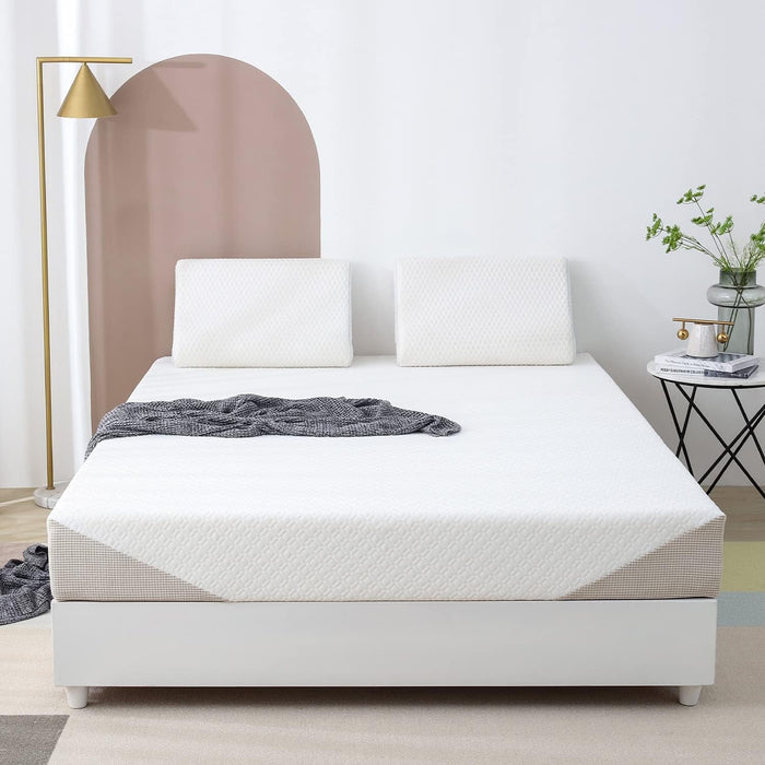 8 inch Mattress King Size, Green Tea Gel Memory Foam Mattress with Bamboo Knit Cover, Made in USA