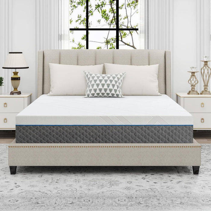 Mattress Bed in a Box, Smiaoer 14" Gel Memory Foam Mattress, Medium Firm, Made in USA